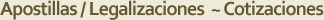 Cotización Apostillas / Legalizaciones 